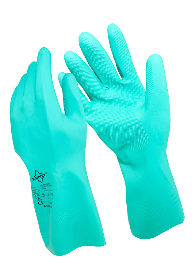 Korntex® Nitrilhandschuhe velourisiert "Ankara" - Farbe Grün