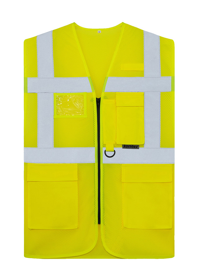 Korntex® Mesh Multifunktionsweste „Larisa“ - Signal-Gelb - 5XL