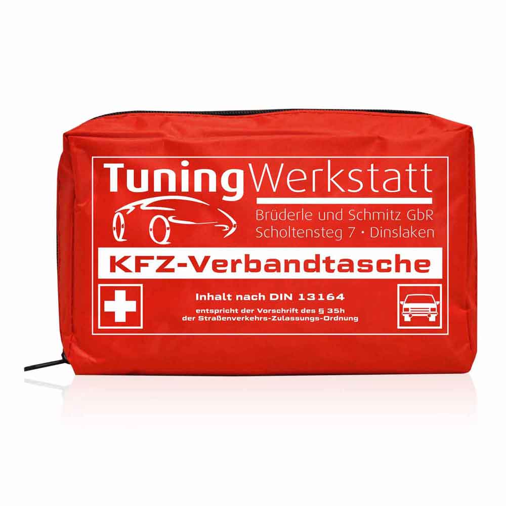 KFZ-Verbandtasche - SAFE MIT INDIVIDUELLEM MOTIV - 3 Farben