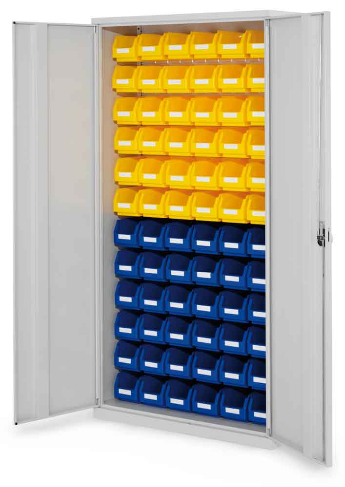 12-62-00-04-10-01-090-rasterplan-schlitzplattenschrank-modell-53-d882ca RasterPlan® - Schlitzplattenschrank Modell 53 - bestückt mit Lagersichtkästen - Türen wählbar