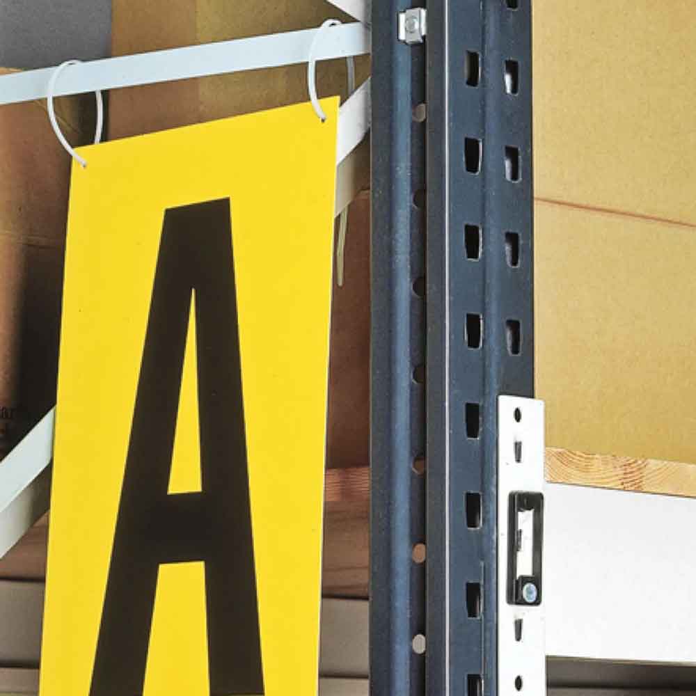 Regal- und Gangschild mit Aufhängelochung - in vielen Größen - einseitiger oder beidseitiger Druck