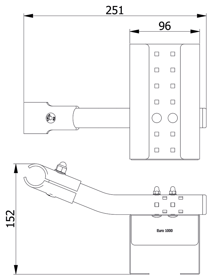 Flaschenhalterung - B 96 x H 284 x T 152 mm - Zubehör für Euro-Flaschen