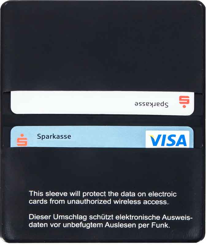 RFID-Schutzhülle - für 2 Kredit- und Scheckkarten - Schutz vor Datenmissbrauch