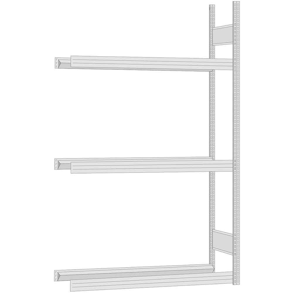 BERT-Reifenregal  - Anbaufeld - Stecksystem - H 2000 x T 400 mm - in 4 Breiten - 3 Lagerebenen - 250 kg