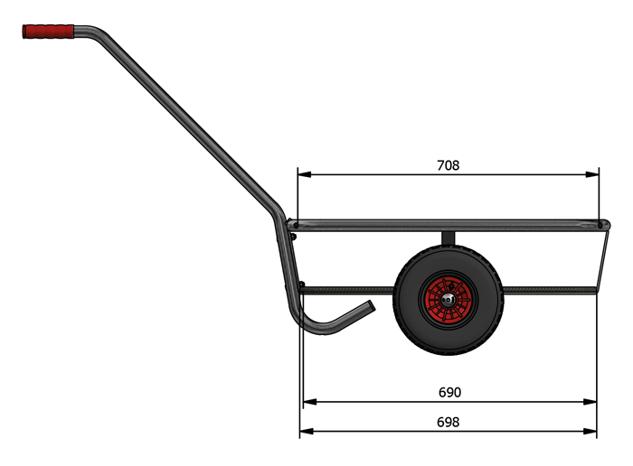 Outdoor-Handwagen mit Boden - feuerverzinkt - Luft-Bereifung - Tragkraft 200 kg