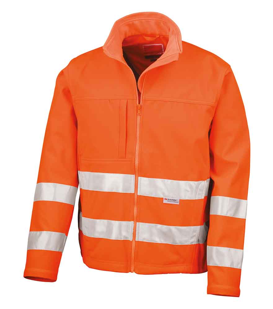 60-50-416-0-00-01-059-softshell-orange-vorne-ab5eb0 Softshell-Jacke - reflektierend - Wind- und Wasserdicht - 2 Farben