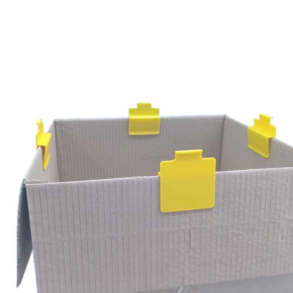 Kartonklammer zum Befüllen, Leeren und Stapeln von Kartons Kartonklammer zum Befüllen, Leeren und Stapeln von Kartons