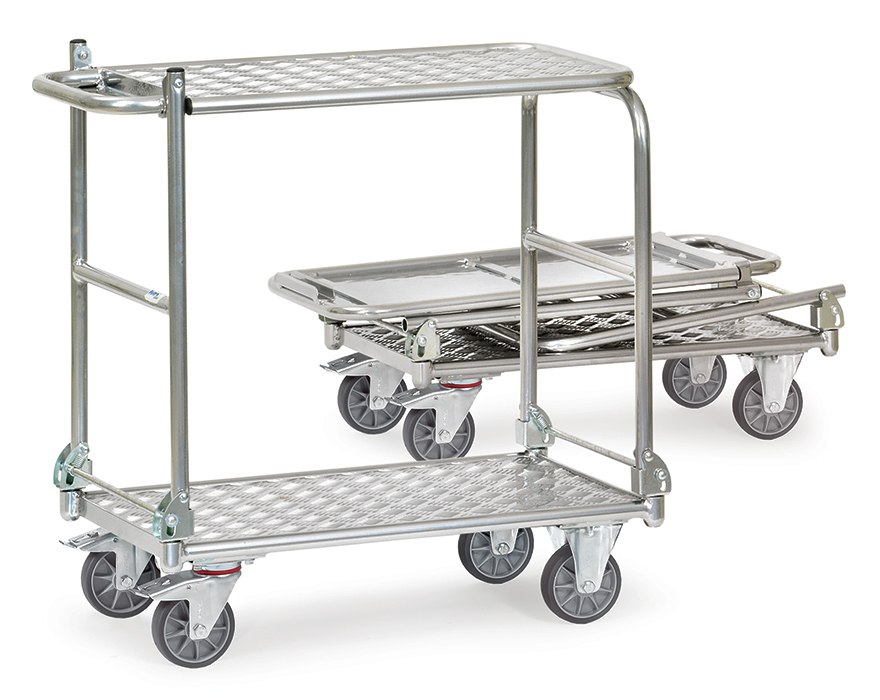 1180_fetra_alu-klapptischwagen-5910ea ALU-Klapp-Tischwagen - 2 Ausführungen - 2 Bügel mit klappbarer Tischplattform - Tragkraft 200 kg