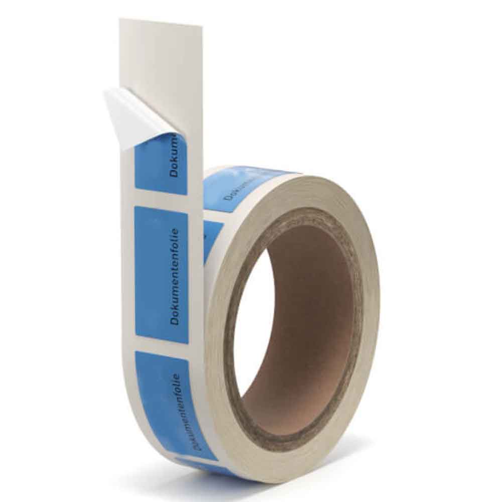 Inventar-Etikett - Inventar-Nr.: - Dokumentenfolie auf Rolle - mit 2 Beschriftungsfeldern