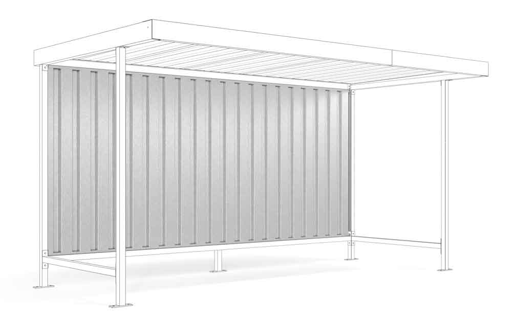 Materialüberdachung - Rückwand Leipzig - L14/L15 verzinkt Materialüberdachung - Rückwand Leipzig - L14/L15 verzinkt