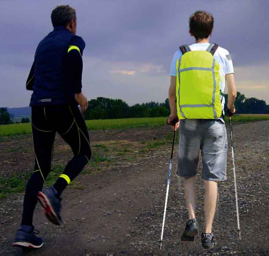 Rucksäcke und Reflexbänder