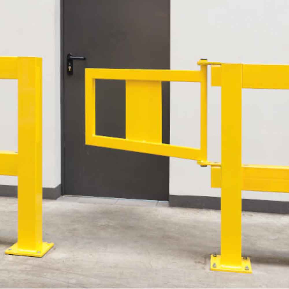 Rammschutzgeländer - Türmodul manuell oder mit Gasdruckfeder Rammschutzgeländer - Türmodul manuell oder mit Gasdruckfeder
