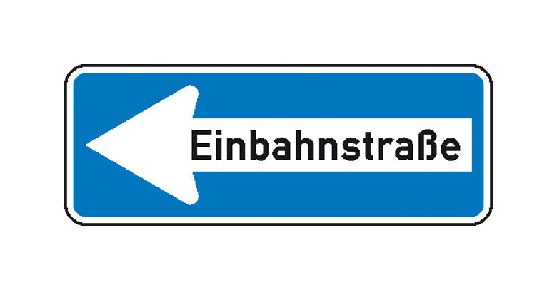 Verkehrszeichen - StVO - Einbahnstraße linksweisend