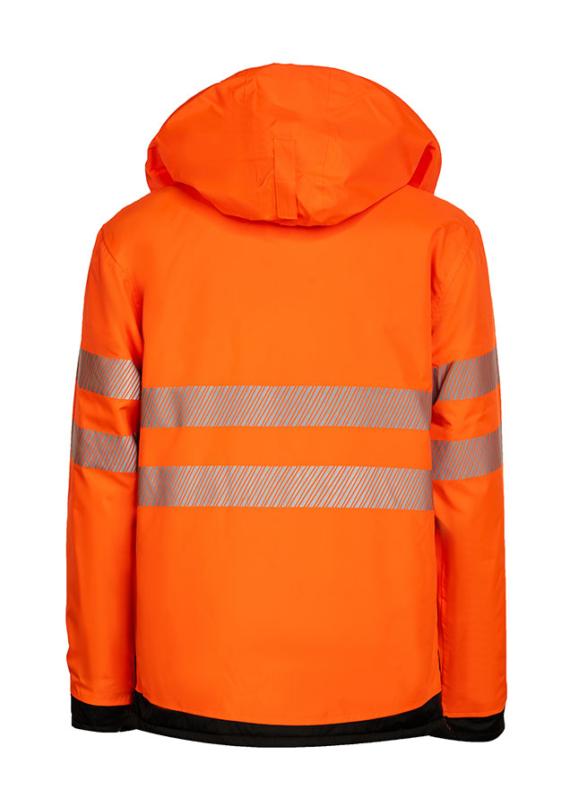 Korntex® - EOS - Hi-Vis Parka mit schwarzer Brustpartie - Signal-Orange/Schwarz - 3XL