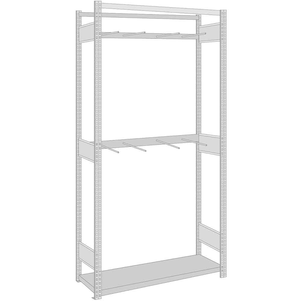 BERT-Langgutregal  - Grundfeld - H 2000 x B 1005 mm - in 5 Tiefen - 150 kg