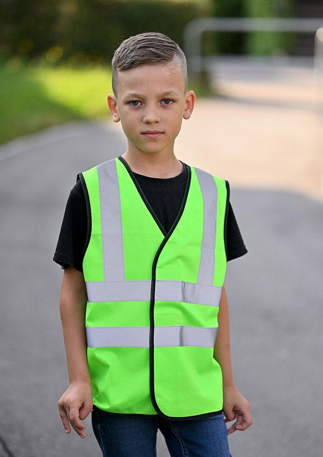 Korntex® Kinderwarnweste "Esbjerg" - Vier Reflexstreifen - Signal-Gelb - XXS