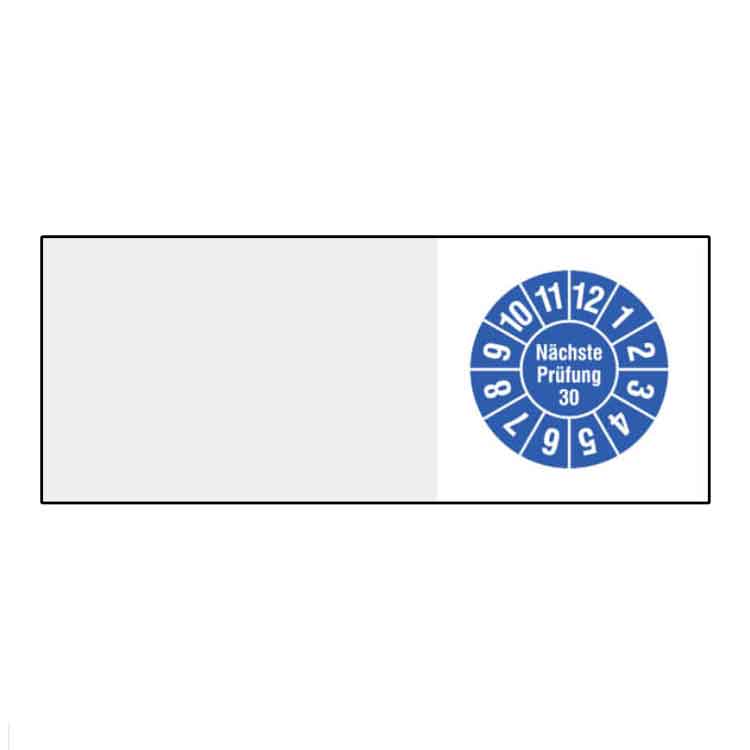 Kabelprüfplakette - Nächste Prüfung - in Jahresfarbe