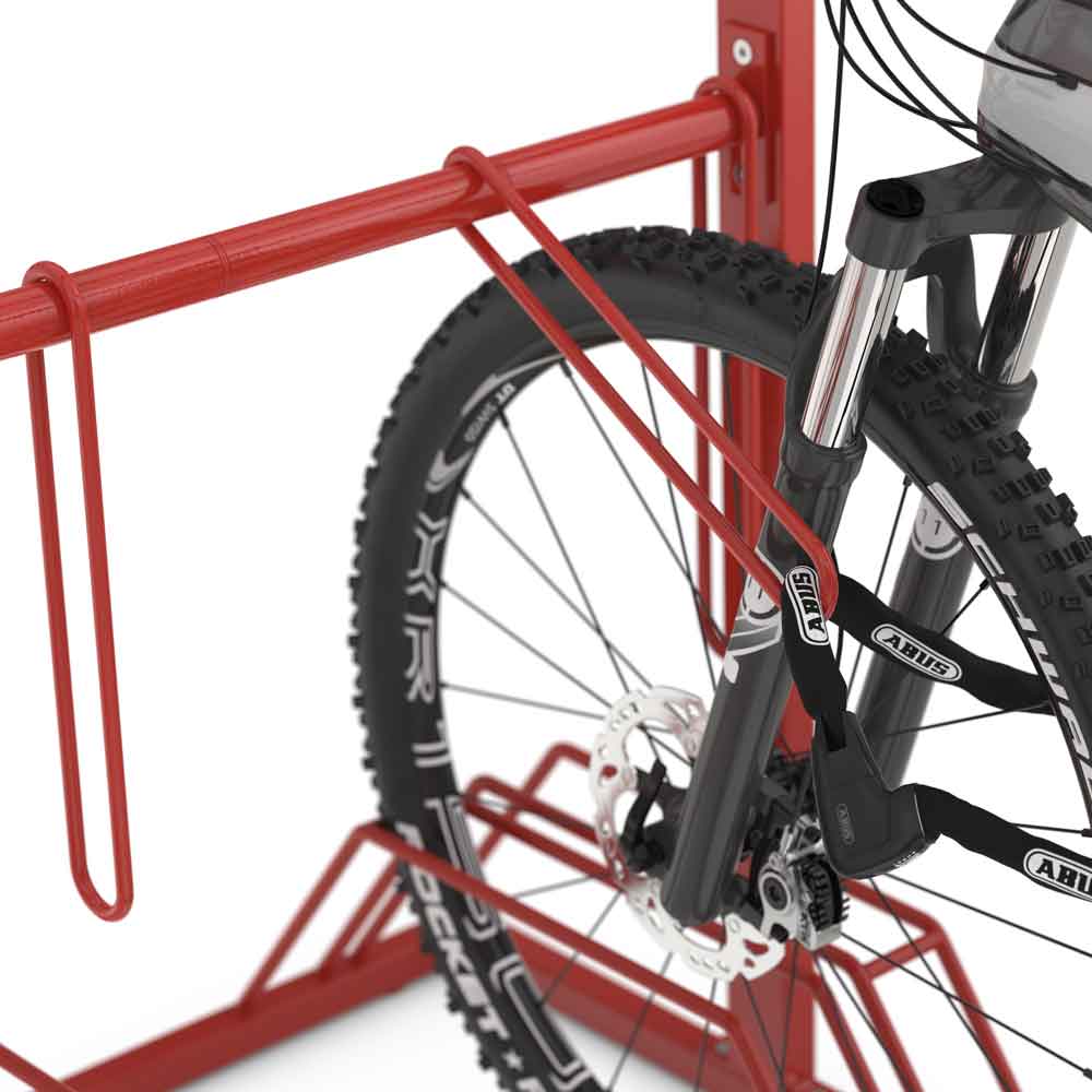 Werbefahrradständer SECURITY STATION - große Werbefläche - 6 Einstellplätze zweiseitig Werbefahrradständer SECURITY STATION - große Werbefläche - 6 Einstellplätze zweiseitig