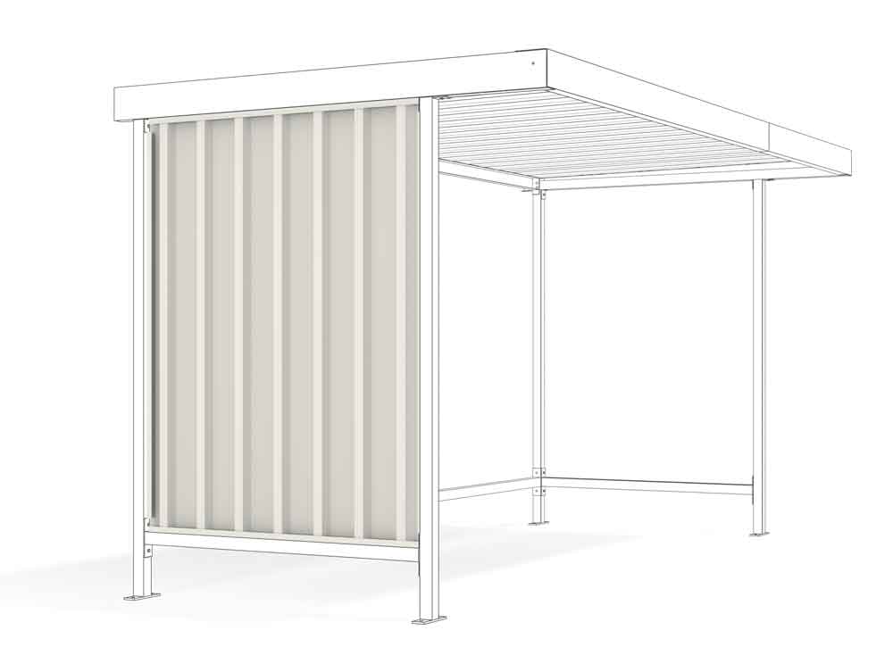 Materialüberdachung Seitenwand Leipzig - L10 / L12 / L14 / L15 - RAL 9002 Grauweiss Materialüberdachung Seitenwand Leipzig - L10 / L12 / L14 / L15 - RAL 9002 Grauweiss