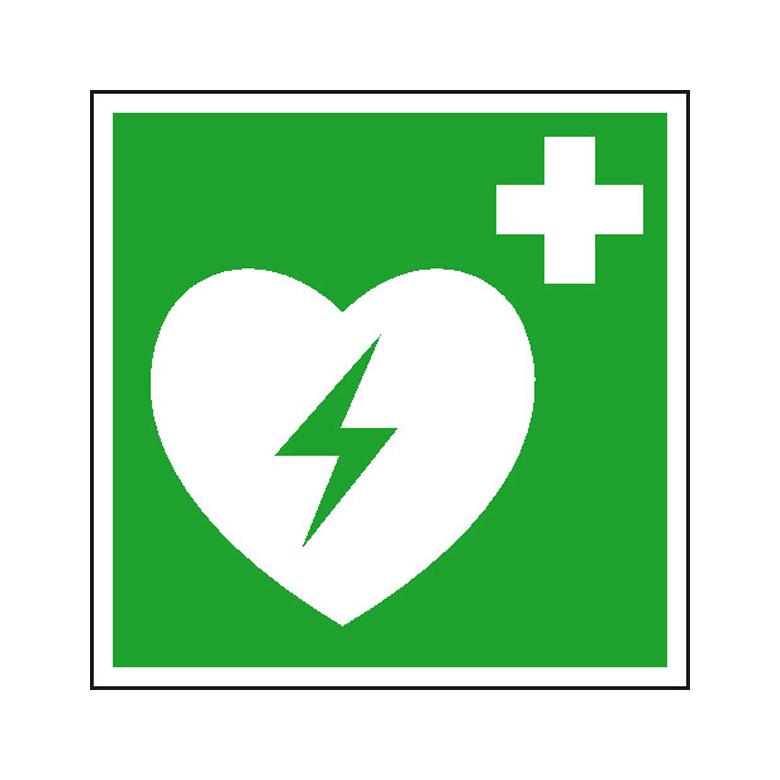 Erste-Hilfe-Schild - Automatisierter externer Defibrillator (AED)