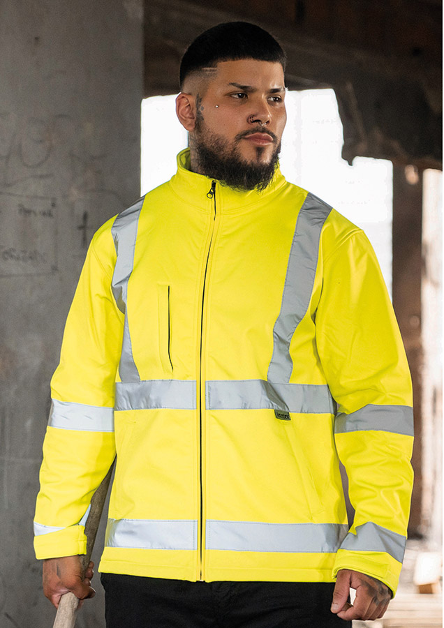 Korntex® Hi-Vis Softshelljacke „Turku“ - Signal-Orange - 3XL