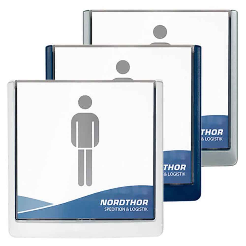 CLICK SIGN Türschild - hochwertiger Kunststoff - herausziehbares Sichtfenster