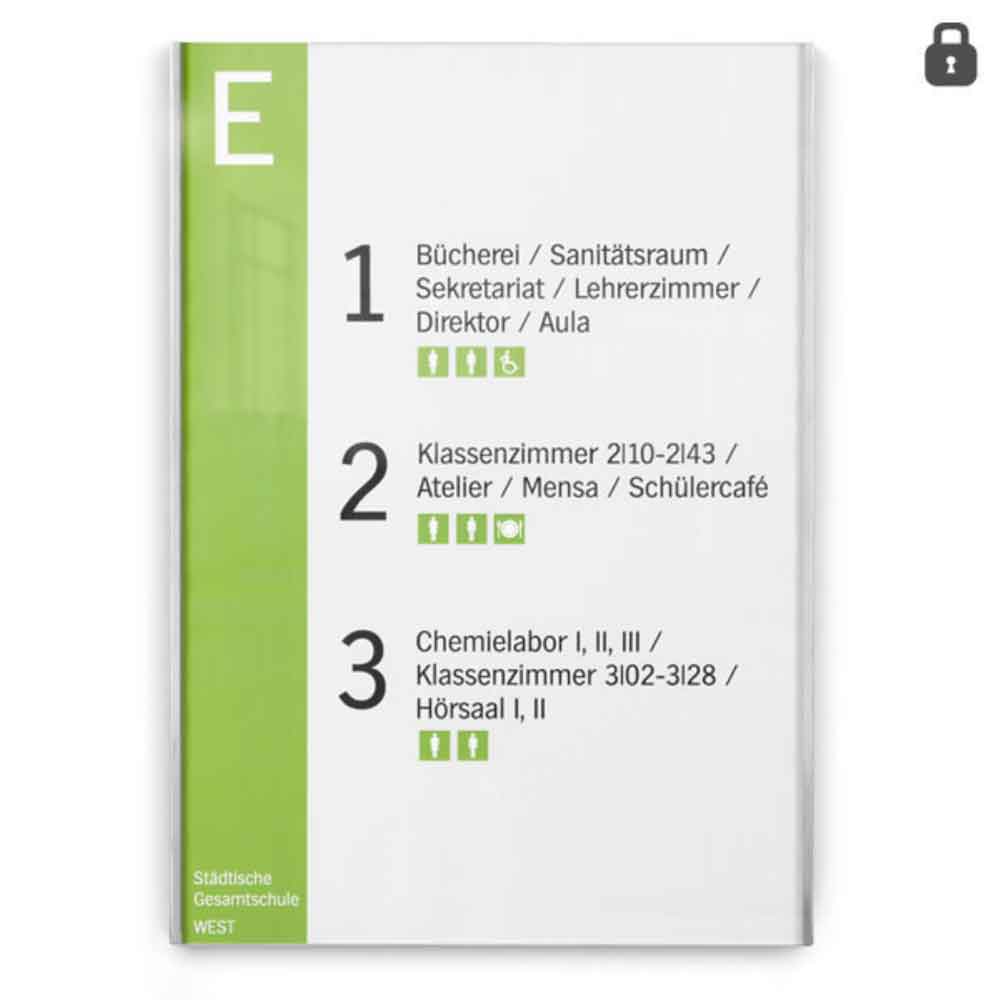 LITE Secure Infotafel - mit Einlagensicherung - aus Acrylglas und Edelstahl LITE Secure Infotafel - mit Einlagensicherung - aus Acrylglas und Edelstahl