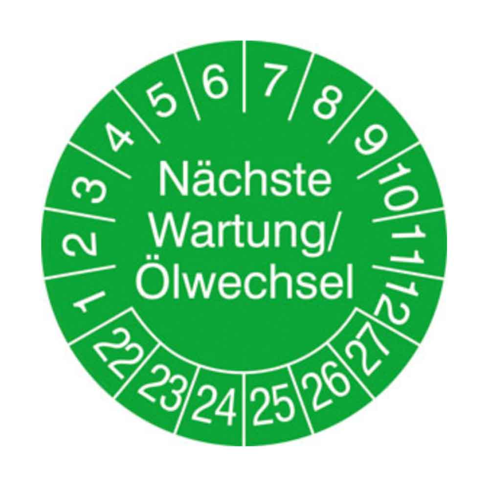 Prüfplakette - Nächste Wartung/Ölwechsel