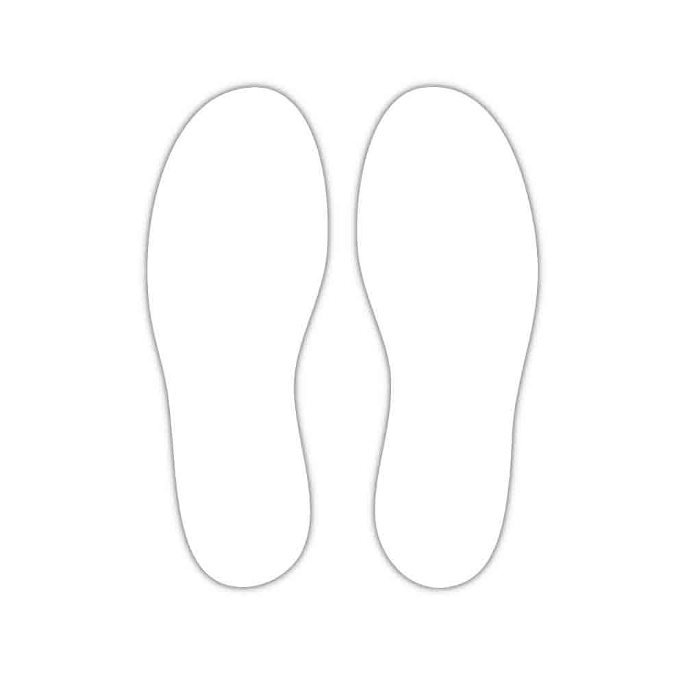 30-99-102-1-00-02-010-schuhabdruck-weiss-78f456 Piktogramm Schuhabdruck - selbstklebend - Folie - Schwarz oder Weiss - Größe 95 x 225 mm
