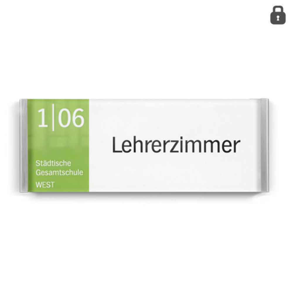 LITE Secure Türschild - mit Einlagensicherung - aus Acrylglas und Edelstahl LITE Secure Türschild - mit Einlagensicherung - aus Acrylglas und Edelstahl