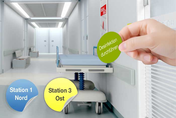 Pflege und Gesundheitswesen Markierungspunkt in Anwendung