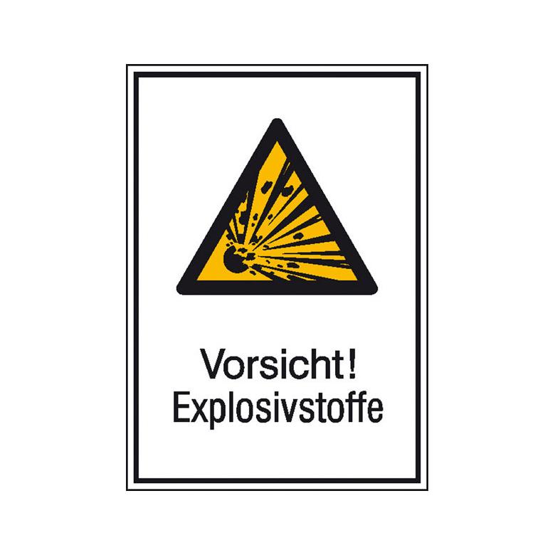 Warn-Kombischild - Vorsicht! Explosivstoffe