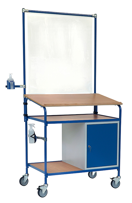 5942_5838_1391_1393-2438ca Rollpult 5838 mit Infektionsschutzausstattung - 1000 x 600 mm - Tragkraft 100 kg
