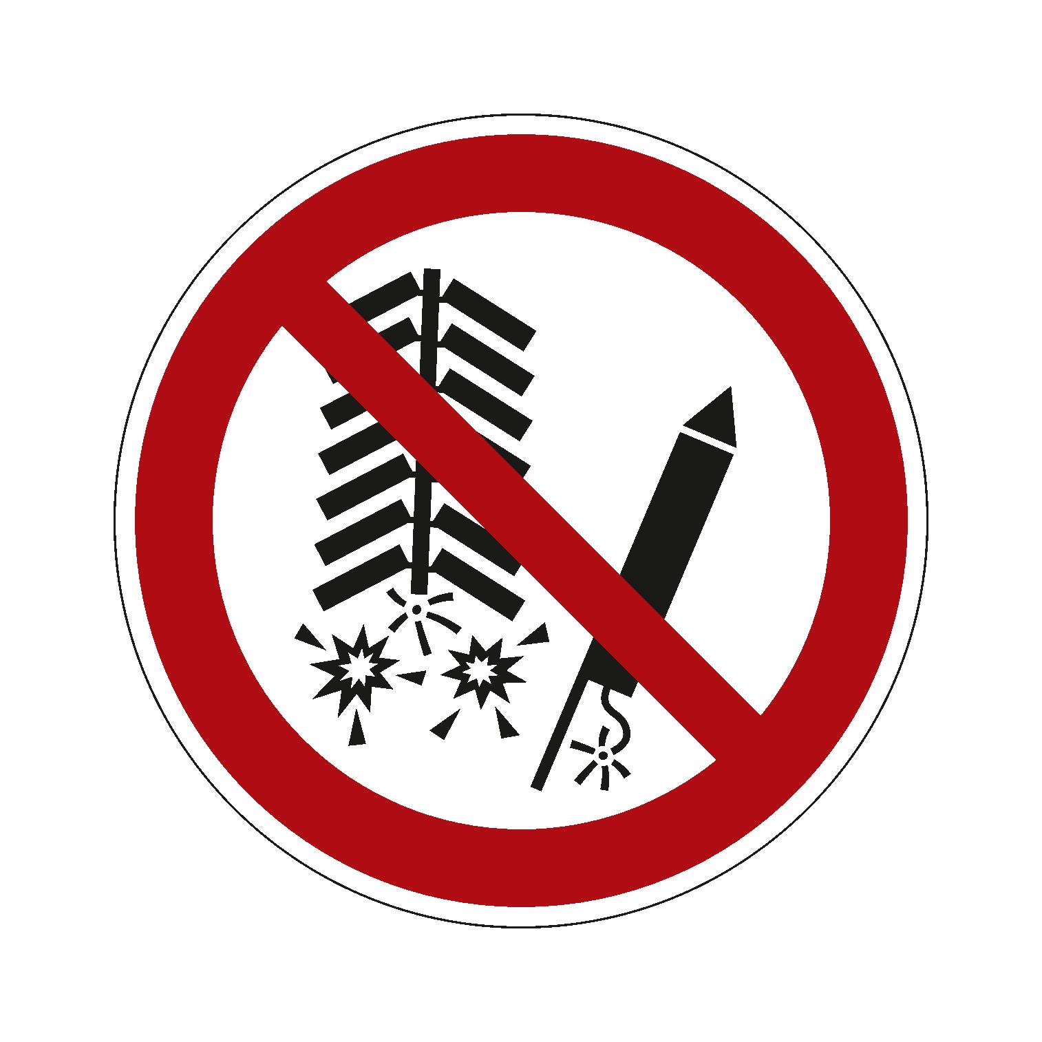Verbotsschild - Feuerwerkskörper zünden verboten