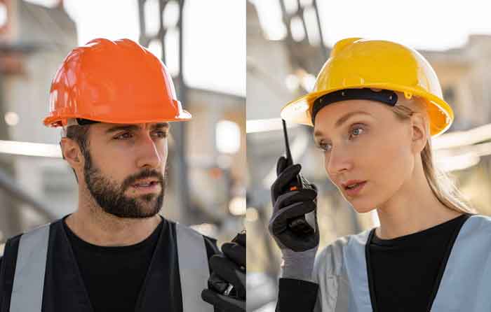 Helm für Frauen und Männer im Einsatz auf der Baustelle