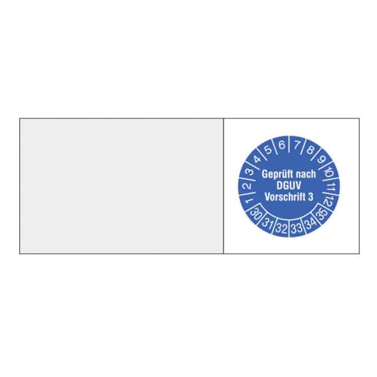 Kabelprüfplakette - Geprüft nach DGUV Vorschrift 3 - in Jahresfarbe