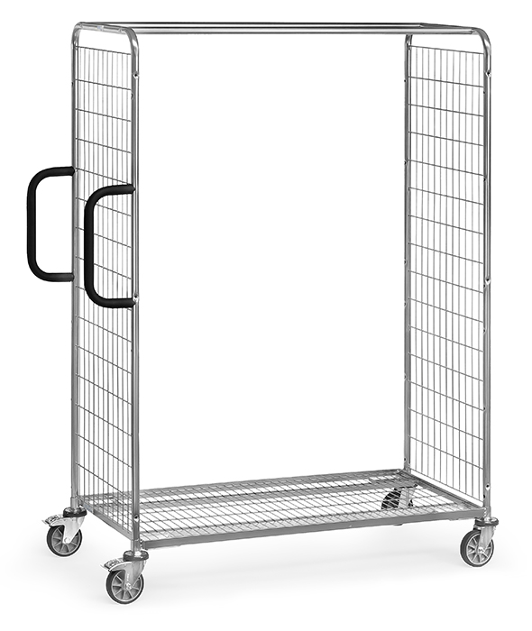 28302-a2ad1c Kommissionierwagen - Stirnwände aus Drahtschweißgitter - Ladefläche L 1250 x B 610 mm - H 1825 mm
