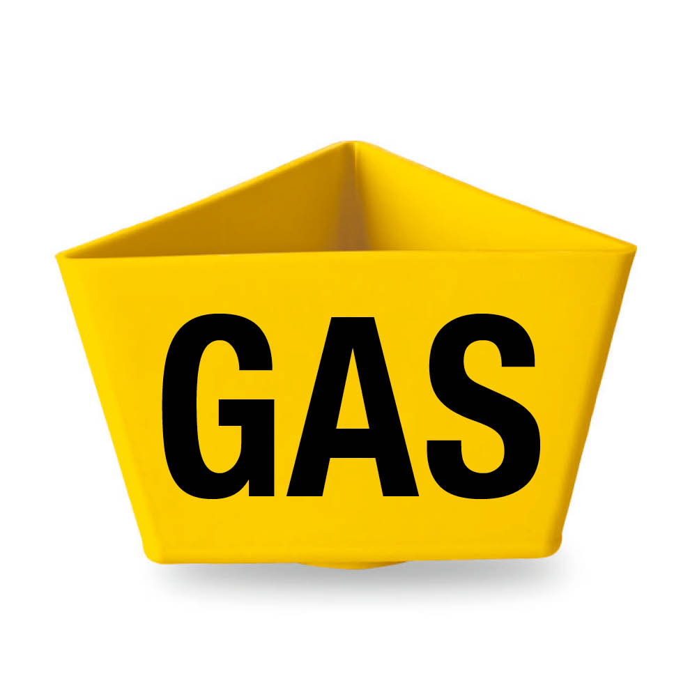 Kennzeichnungsträger - "GAS" - ohne Bodenhaftung - 2 Farben