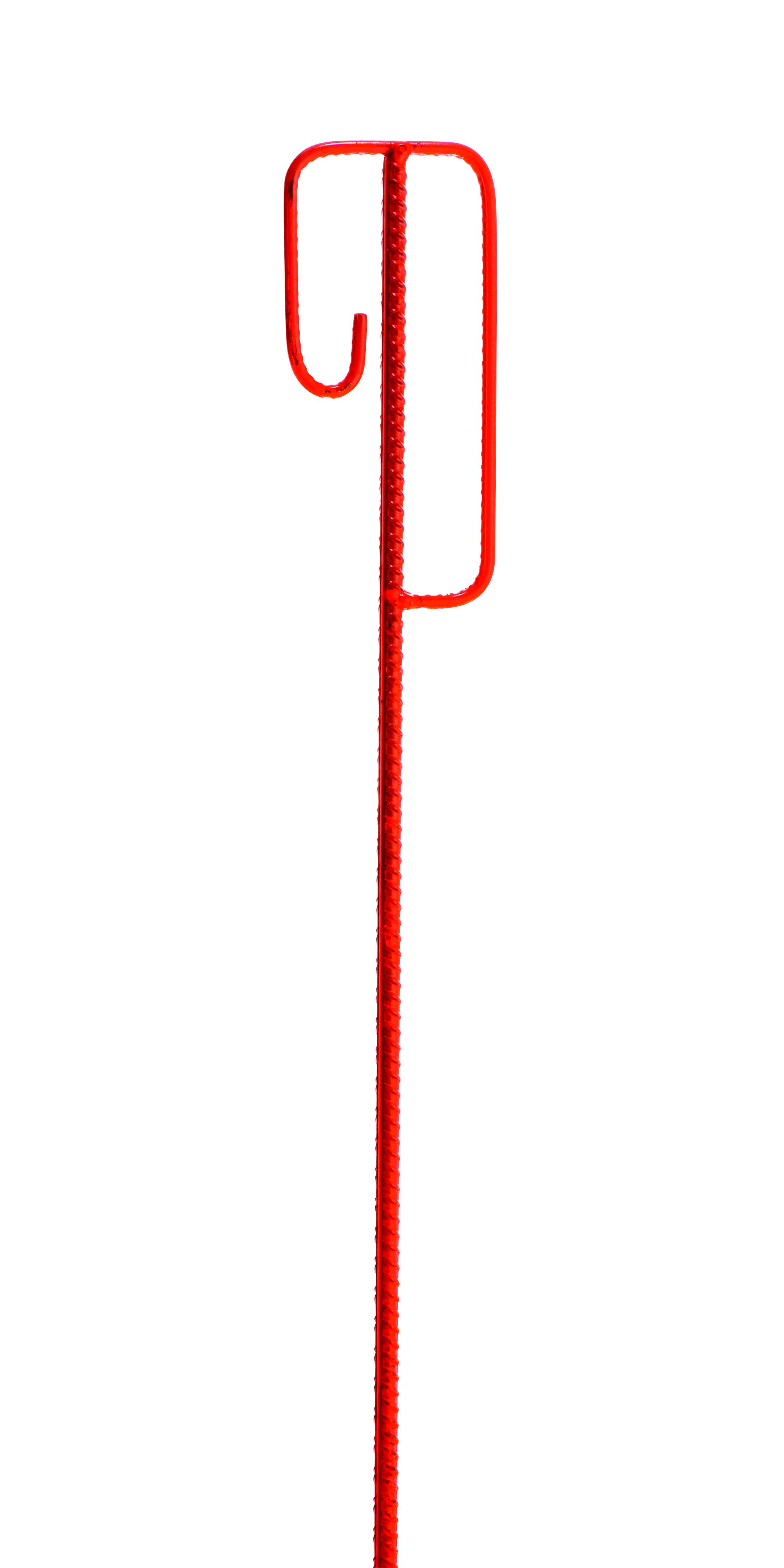 Laterneneisen Absperrleinenhalter - Rot lackiert - für Flatterband