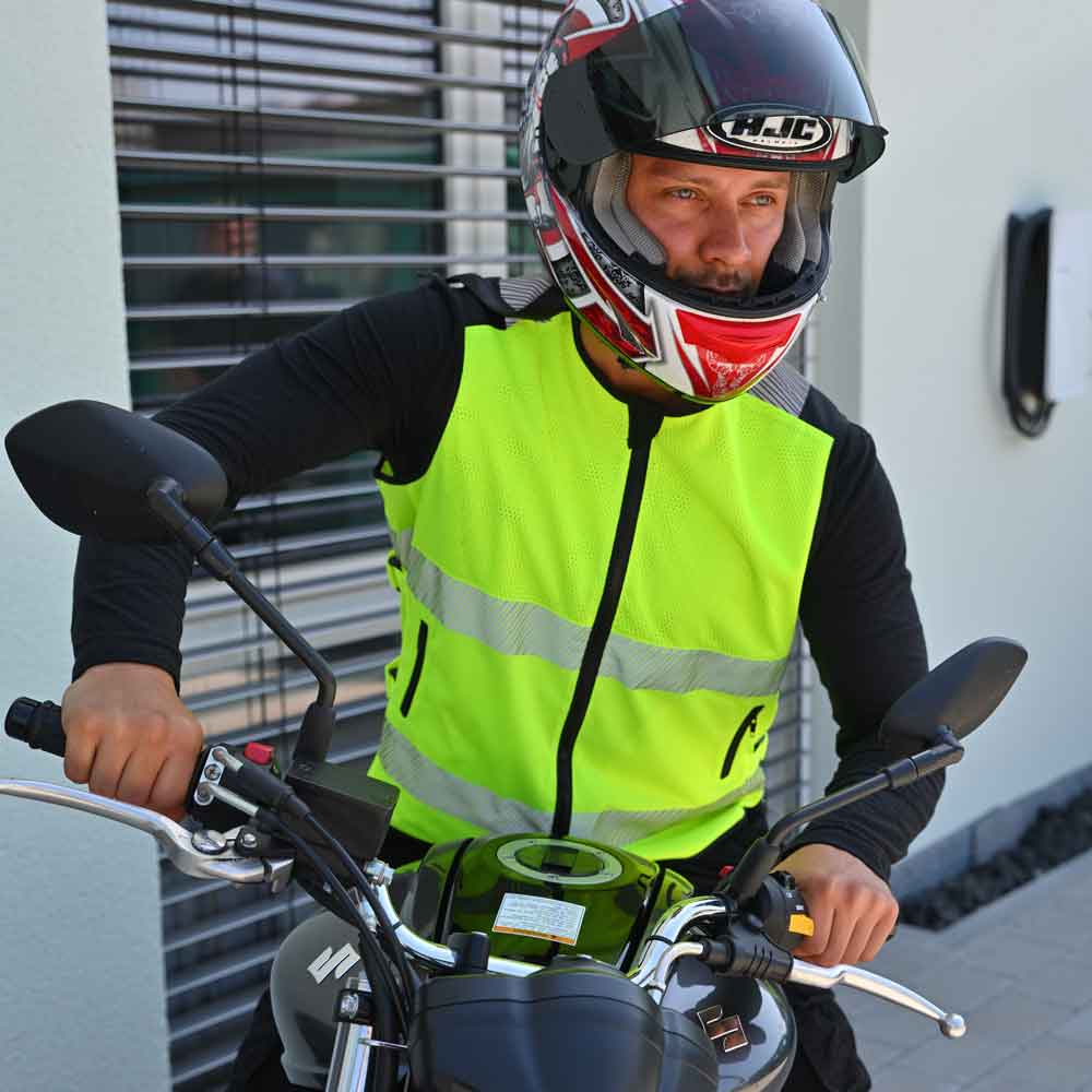 Korntex® Hi-Vis Mesh Motorradweste „Naxos“ - Farbe Signal-Gelb