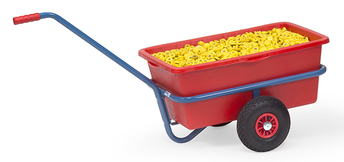 Handwagen mit Kunststoffmulde - Luft-Bereifung - in 2 Größen - Tragkraft 200 kg