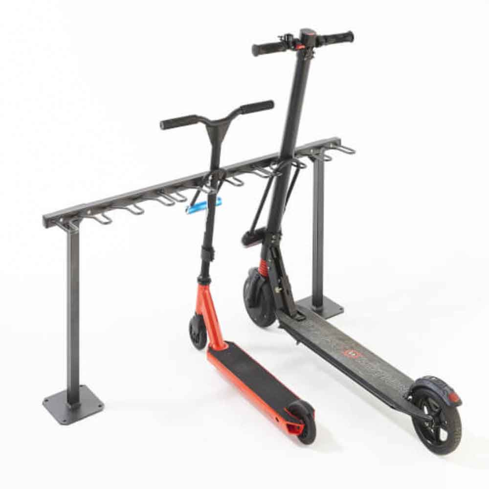 Rollerständer mit 9 Stellplätzen nebeneinander - zum Aufdübeln Rollerständer mit 9 Stellplätzen nebeneinander - zum Aufdübeln