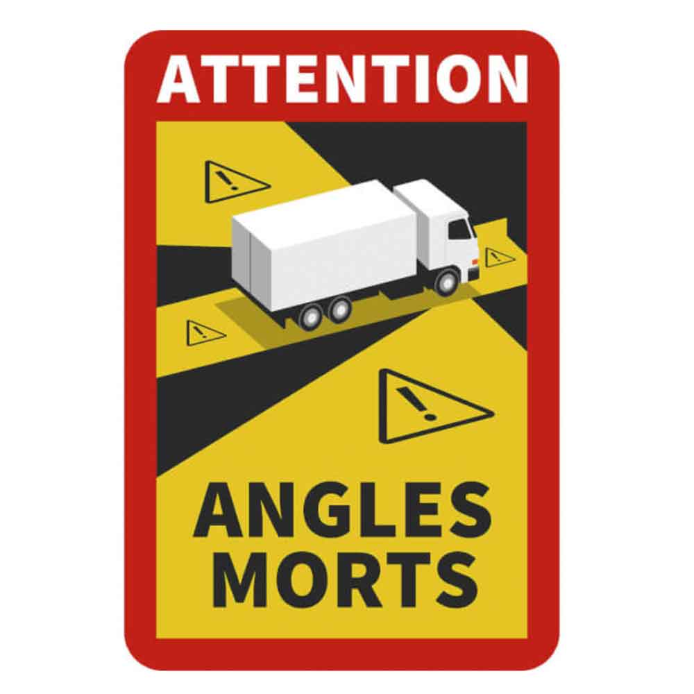 Hinweisschild - Attention Angles Morts - Achtung Toter Winkel - für LKW und Bus/Wohnmobil Hinweisschild - Attention Angles Morts - Achtung Toter Winkel - für LKW und Bus/Wohnmobil