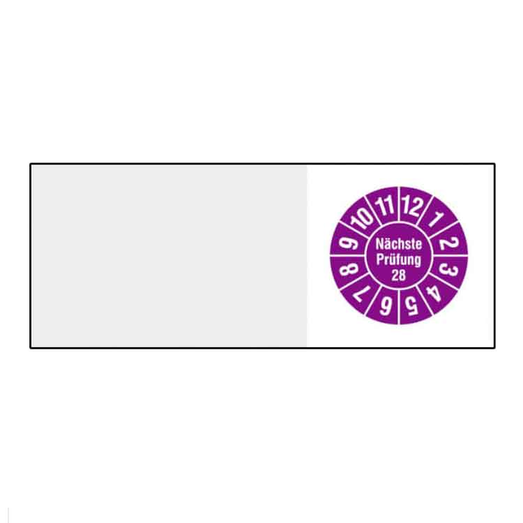 Kabelprüfplakette - Nächste Prüfung - in Jahresfarbe