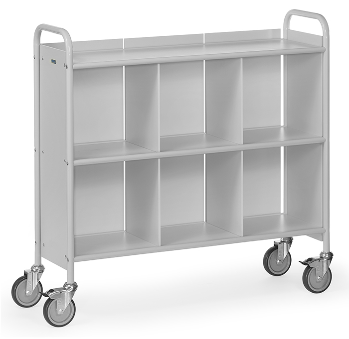 4878-111b69 Bürowagen - 2 Trennwände und Rückwand - 3 Ladeflächen 1080 x 350 mm - Tragkraft 150 kg