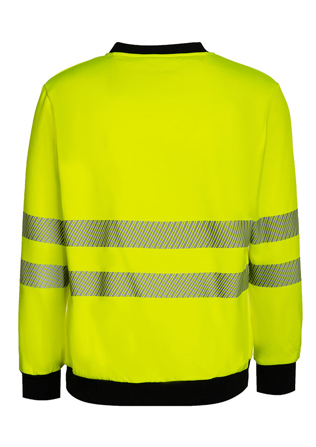 Korntex® - EOS - Hi-Vis Sweatshirt mit schwarzer Brustpartie - Signal-Gelb/Schwarz - 3XL
