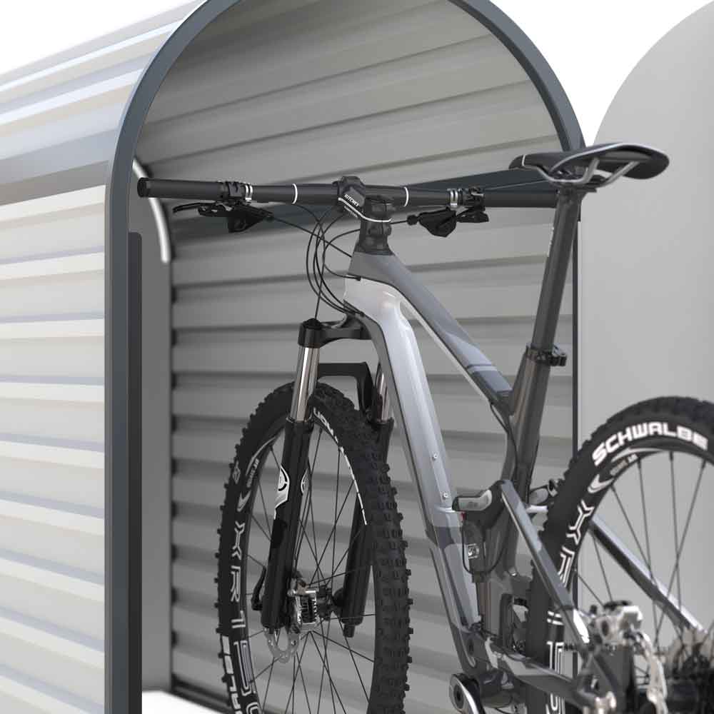 Fahrradgarage BikeBox 3 - Stahlblechkonstruktion - Rahmen in Anthrazitgrau Fahrradgarage BikeBox 3 - Stahlblechkonstruktion - Rahmen in Anthrazitgrau