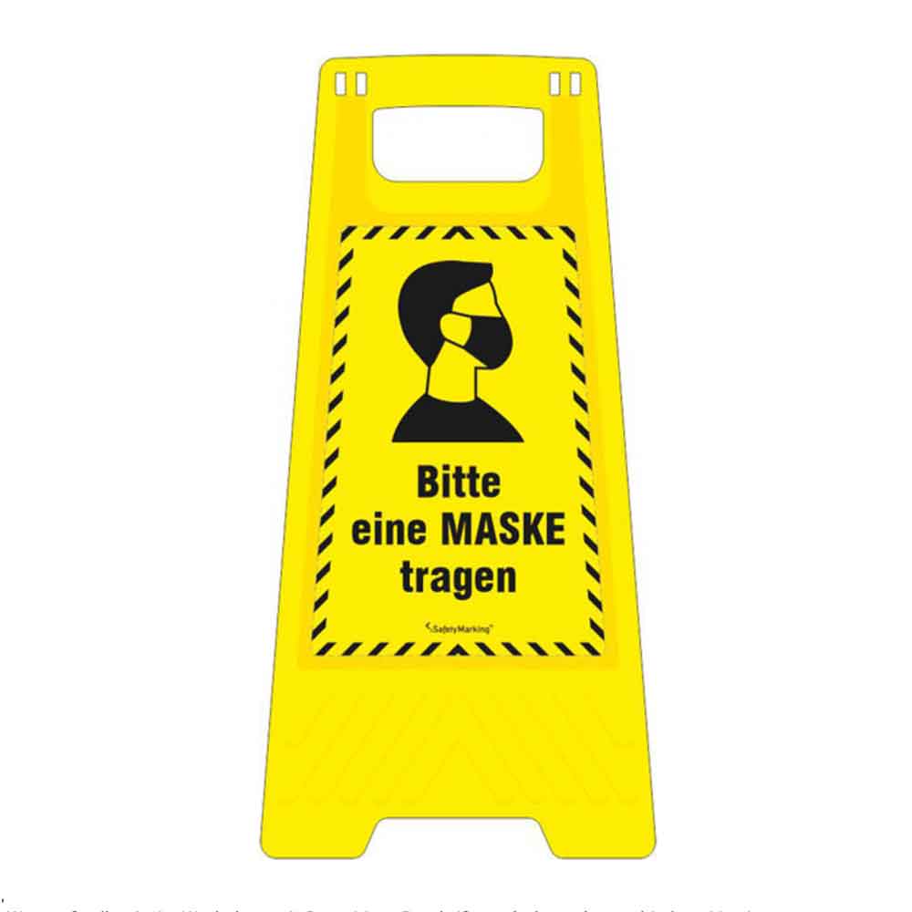 30-82-530-7-00-01-056-warnaufsteller-bitte-maske-tragen-9117f4 Warnaufsteller - Bitte Maske tragen! - 2-seitige Beschriftung