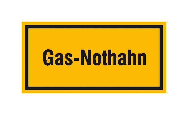 Hinweisschild - Betriebskennzeichnung - Gas-Nothahn