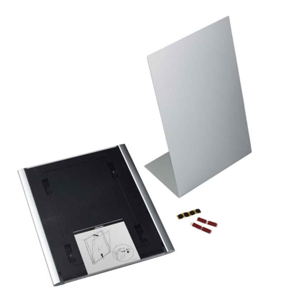 ATLANTIC Tischaufsteller mit Infotafel - schlichter Rahmen - Aluminium-Fuss - 2 Formate ATLANTIC Tischaufsteller mit Infotafel - schlichter Rahmen - Aluminium-Fuss - 2 Formate
